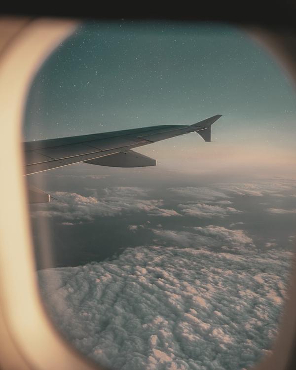 Clouds seen from an airplane window
